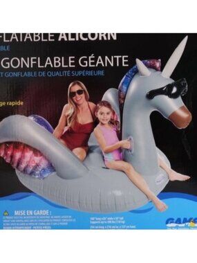 Giant Inflatable Mystic Alicorn Pool Float With Cup Holders & Handles